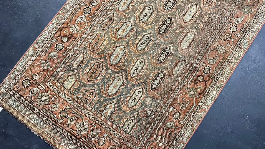 3’2 x 15’9 Classic Antique Runner Muted Copper, Taupe, Green & Blue SB