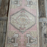 1’7 x 2’11 Vintage Turkish Oushak Rug Muted Camel, Brown & Rose '5170