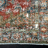 5’1 x 6’9 Classic Vintage Rug Muted Turquoise Blue & Red SB