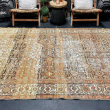 6’1 x 12’8 Classic Antique Runner Muted Copper, Brown, Bone & Denim