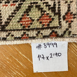 1’7 x 2’10 Vintage Turkish Oushak Rug Muted Rust, Pink & Blue '3999