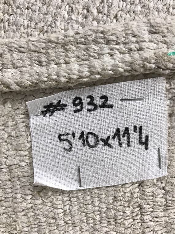 White Hemp Kilim 6x11 MCM White Pure Organic Hemp