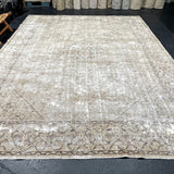 10’ x 12’10 Classic Vintage Rug Muted Gray-Beige + Sage Green