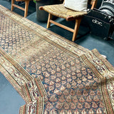 3’5  x 20’5 Classic Antique Runner Muted Blue-Black, Gray & Copper