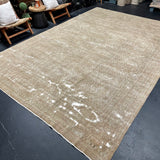 9’ x 13’3 Vintage Rug Camel Beige, Gray, Sage & Denim '4954
