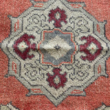 1’10 x 3’2 Vintage Oushak Runner Muted Gray, Copper & Wine '5131