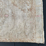 1’5 x 2’8 Antique Turkish Taspinar Rug Muted  Gray + Camel Brown