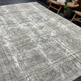 9’3 x 13’4 Classic Antique Sultanabad Rug Muted Gray, Sage Green & Brown '5318
