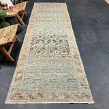 3’7 x 13’ Classic Antique Runner Muted Denim Blue & Gray '5305