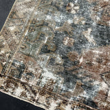 4’9 x 9’4 Classic Vintage Rug Muted Denim Blue, Copper & Tan SB '5235