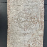 1’5 x 2’8 Antique Turkish Taspinar Rug Muted  Gray + Camel Brown