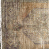 1’8 x 3’2 Vintage Turkish Oushak Mat Rug Muted Salmon, Teal + Heather '4598