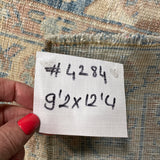 9’2 x 12’4 Classic Antique Rug Blue, Mocha, Cream & Pink Carpet SB '4284