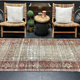 3’5 x 15’10 Classic Antique Runner Muted Sea Blue, Wine Red & Gray