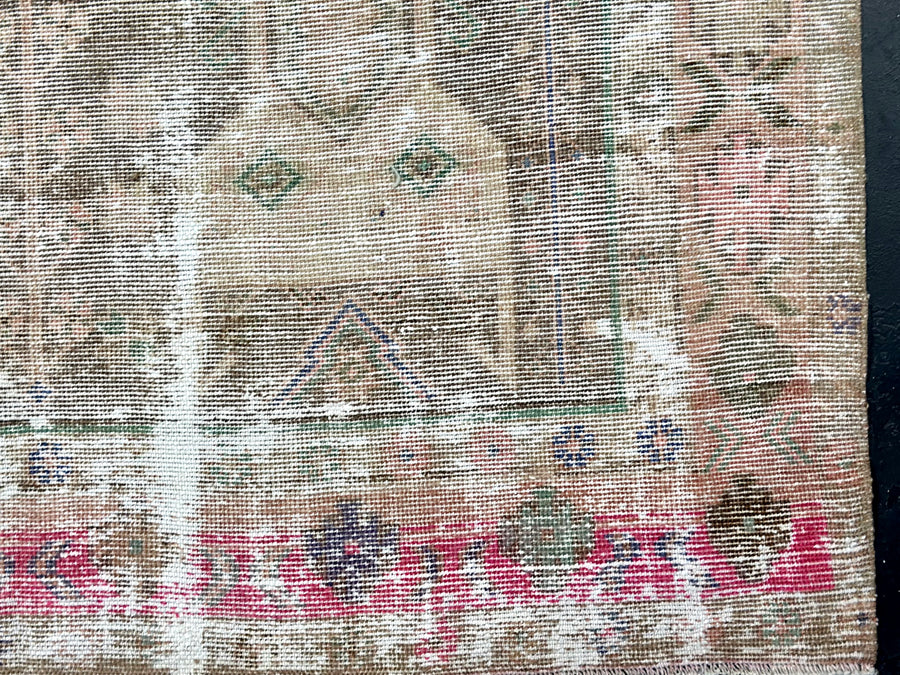 5’ x 10’8 Classic Vintage Rug Muted Terra Cotta, Green & Pink SB