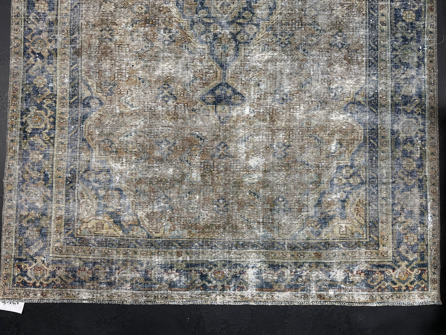 4’5 x 6’8 Classic Antique Rug Muted Indigo Blue, Camel & Gray SB