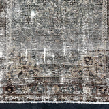 3’6 x 12’5 Classic Vintage Runner Muted Deep Sea Blue, Mocha Beige & Brown