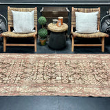 3’6 x 13’9 Classic Antique Runner Muted Brown, Beige and Blush Pink