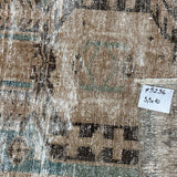 3’5 x 10’ Classic Vintage Runner Muted Turquoise Blue & Beige '5236