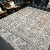 10’8 x 13’7 Classic Antique Rug Muted Black, Gray + Red '4288