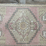1’7 x 2’11 Vintage Turkish Oushak Rug Muted Camel, Brown & Rose '5170