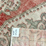 4’7 x 7’6 Vintage Turkish Oushak Carpet Muted Red, Clay & Gray