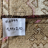 2’ x 3’ Antique Kars Rug Muted Beige, Blue, Brown & Pink*