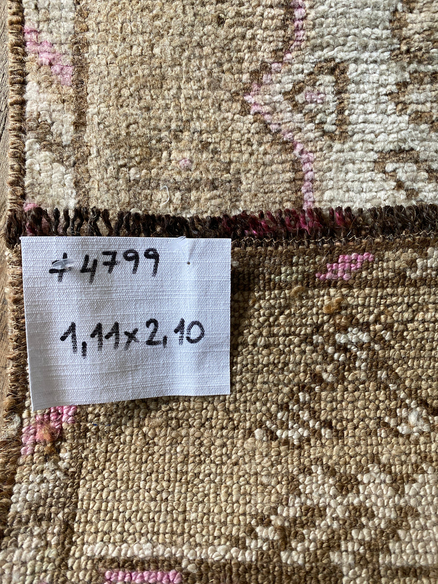 2’ x 3’ Antique Kars Rug Muted Beige, Blue, Brown & Pink*